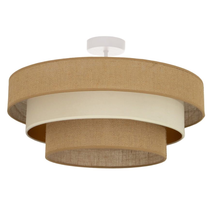 Paviršinis lubų šviestuvas WENTA 1xE27/60W/230V, skersmuo 50 cm, juta/smėlio spalvos