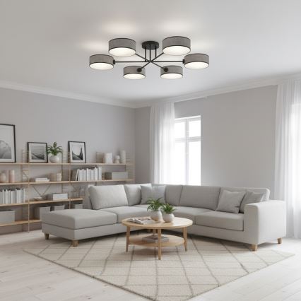 Paviršinis montuojamas lubų šviestuvas MAGA 6xE14/10W/230V pilkas