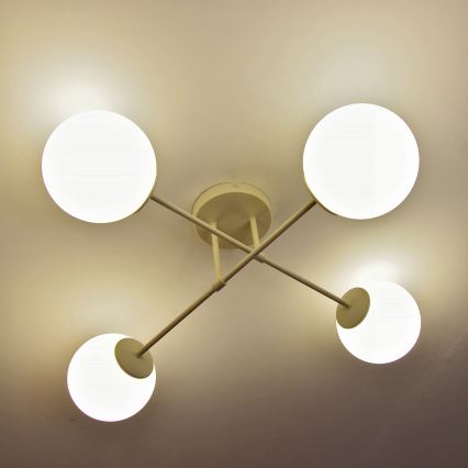 Paviršinis šviestuvas MOON 4xE27/15W/230V, kremo spalvos