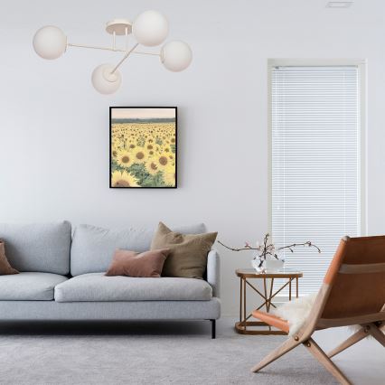 Paviršinis šviestuvas MOON 4xE27/15W/230V, kremo spalvos