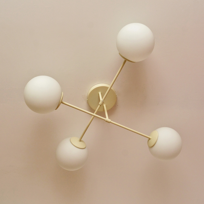 Paviršinis šviestuvas MOON 4xE27/15W/230V, kremo spalvos