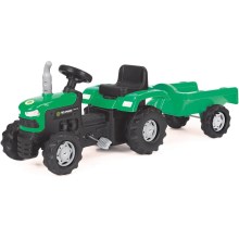 Pedalinis traktorius su vežimėliu juodas/žalias