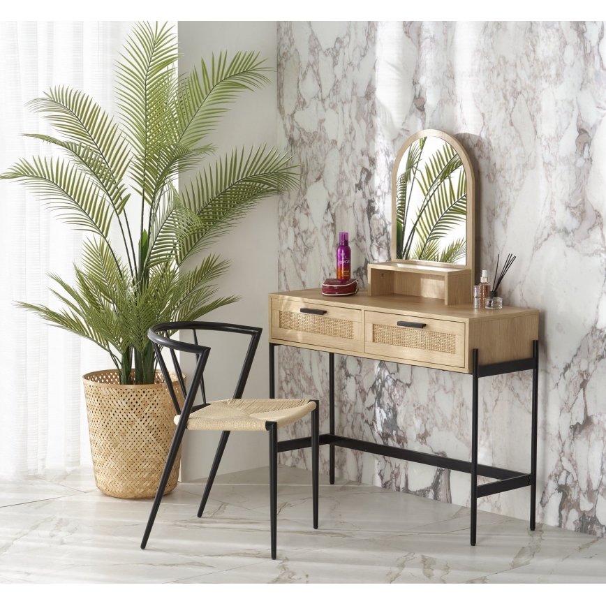Persirengimo staliukas CARMEN 136x104 cm smėlio spalva/juoda
