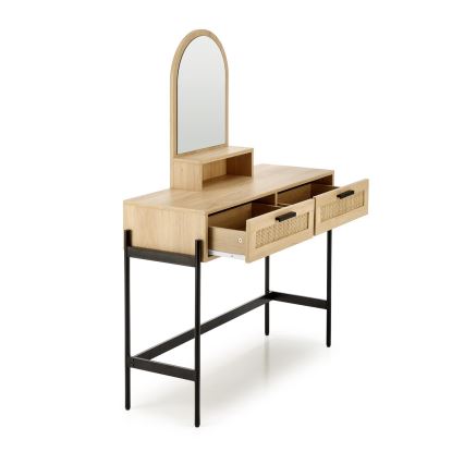 Persirengimo staliukas CARMEN 136x104 cm smėlio spalva/juoda