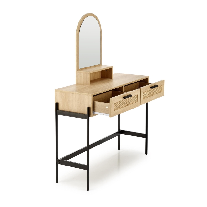 Persirengimo staliukas CARMEN 136x104 cm smėlio spalva/juoda