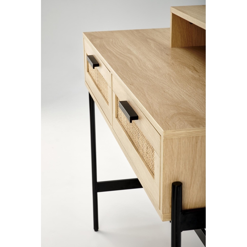 Persirengimo staliukas CARMEN 136x104 cm smėlio spalva/juoda