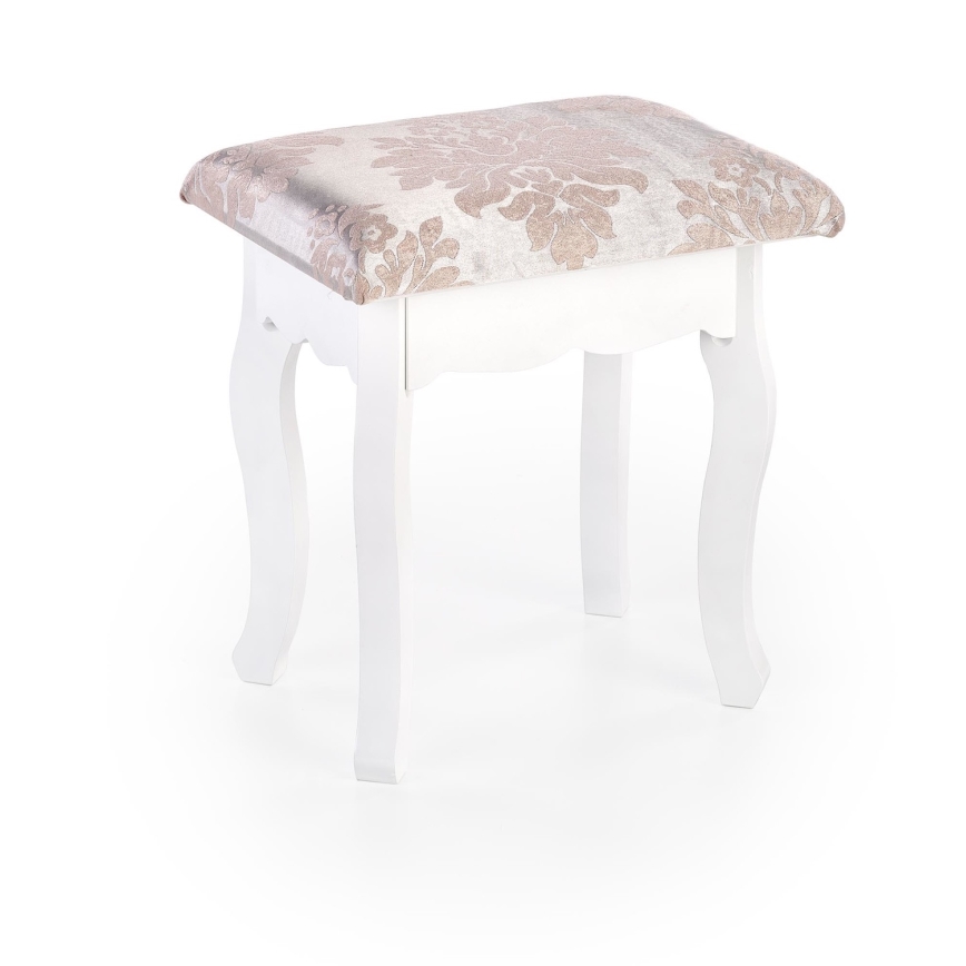 Persirengimo staliukas SARA 80x130 cm + stool 45x37 cm balta