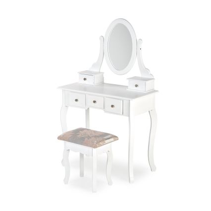 Persirengimo staliukas SARA 80x130 cm + stool 45x37 cm balta