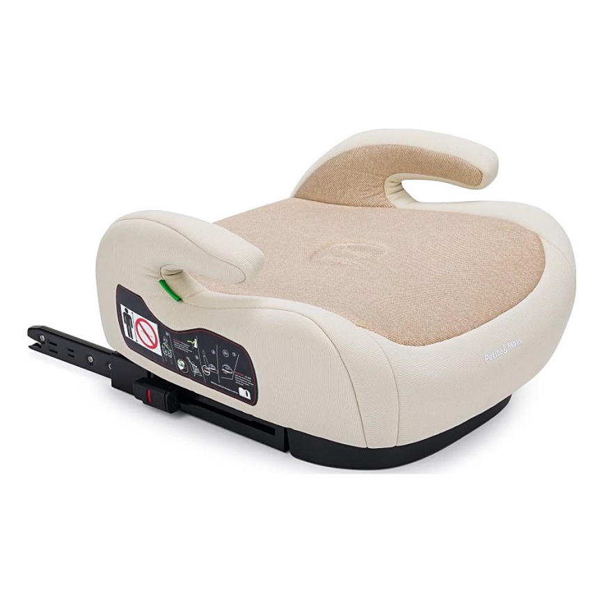 PETITE&MARS - Automobilinė kėdutė paaukštinama OPTIMUS PRO i-Dydis 125-150 cm (22-36 kg) smėlio spalva