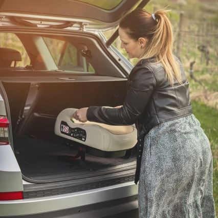 PETITE&MARS - Automobilinė kėdutė paaukštinama OPTIMUS PRO i-Dydis 125-150 cm (22-36 kg) smėlio spalva