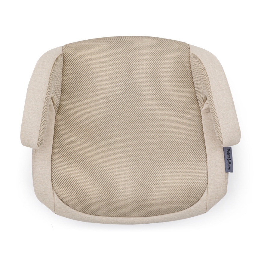 PETITE&MARS - Vaikiška automobilinė pagalvėlė OPTIMUS PRO i-Size Air 125–150 cm (22–36 kg) smėlio spalvos