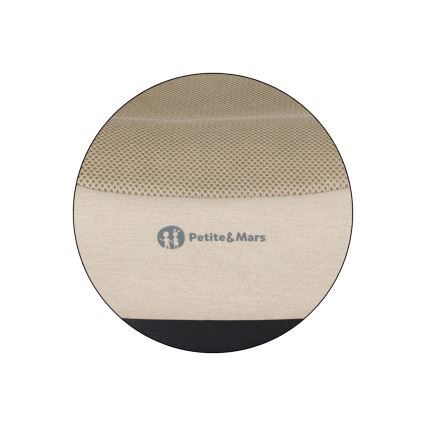 PETITE&MARS - Vaikiška automobilinė pagalvėlė OPTIMUS PRO i-Size Air 125–150 cm (22–36 kg) smėlio spalvos