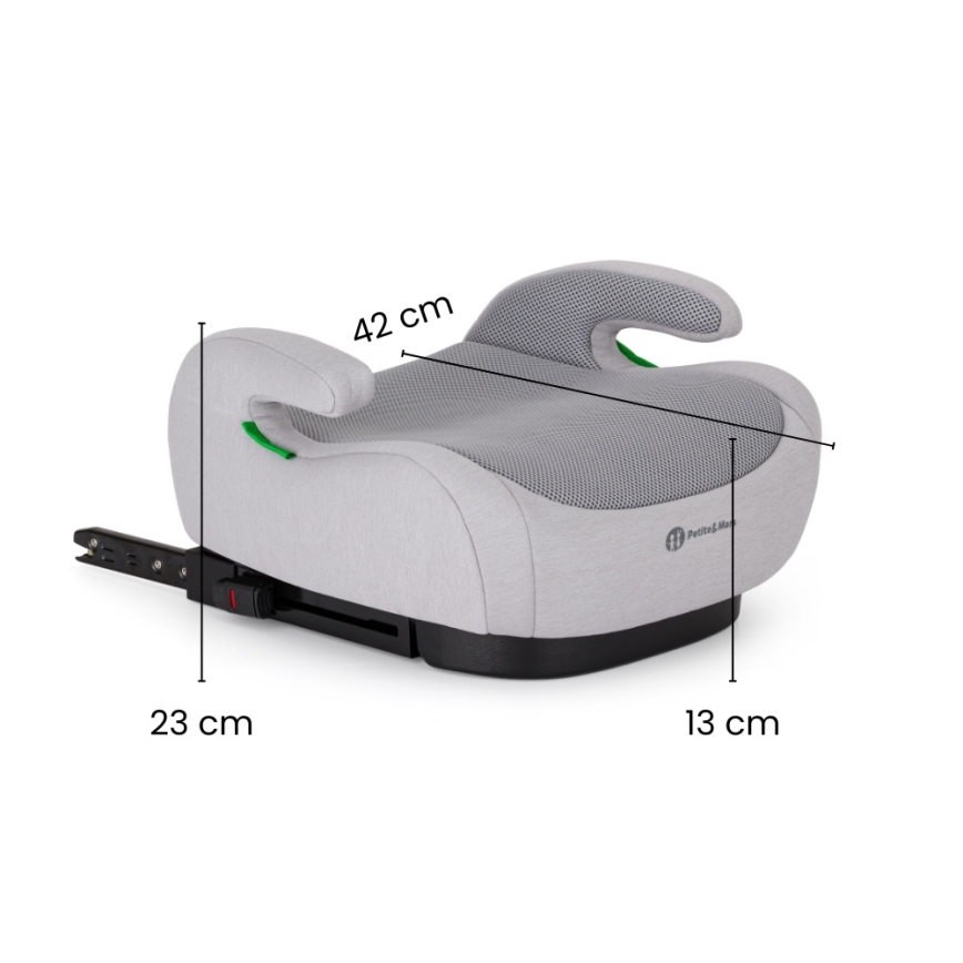 PETITE&MARS - Vaikiška automobilinė pagalvėlė OPTIMUS PRO i-Size Air 125–150 cm (22–36 kg) smėlio spalvos