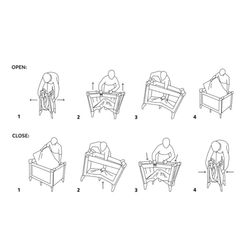 PETITE&MARS - Kelioninė lovelė KOOT Zebra Super Power