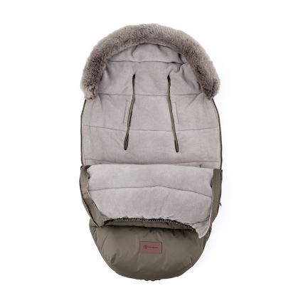 PETITE&MARS - KOMPLEKTAS Vaikiškas miegmaišis 4 viename COMFY + vežimėlio rankų šildikliai FURRY Mocha Mousse