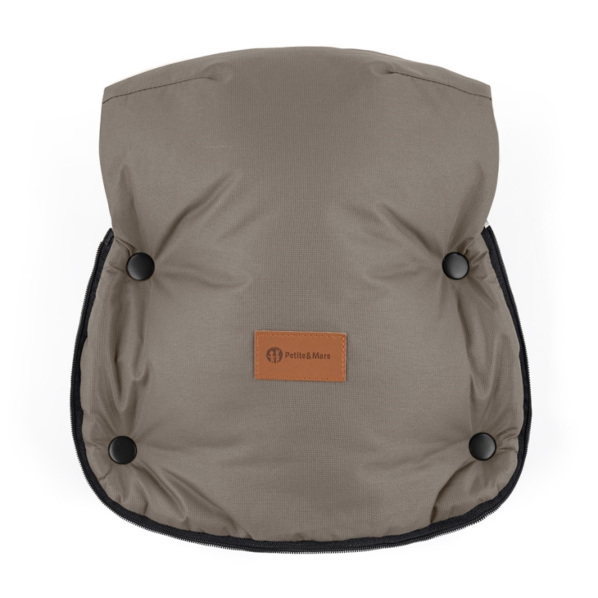 PETITE&MARS - KOMPLEKTAS Vaikiškas miegmaišis 4 viename COMFY + vežimėlio rankų šildikliai FURRY Mocha Mousse