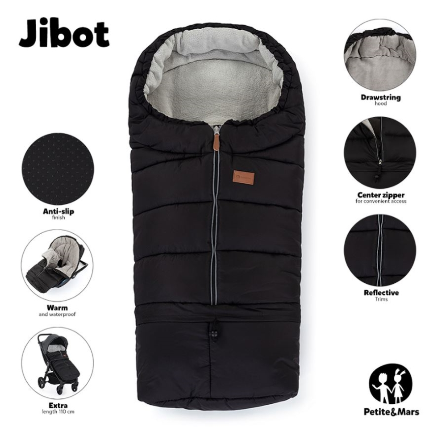 PETITE&MARS - KOMPLEKTAS Kūdikio vokelis 3in1 JIBOT + stroller ranka muff ruda