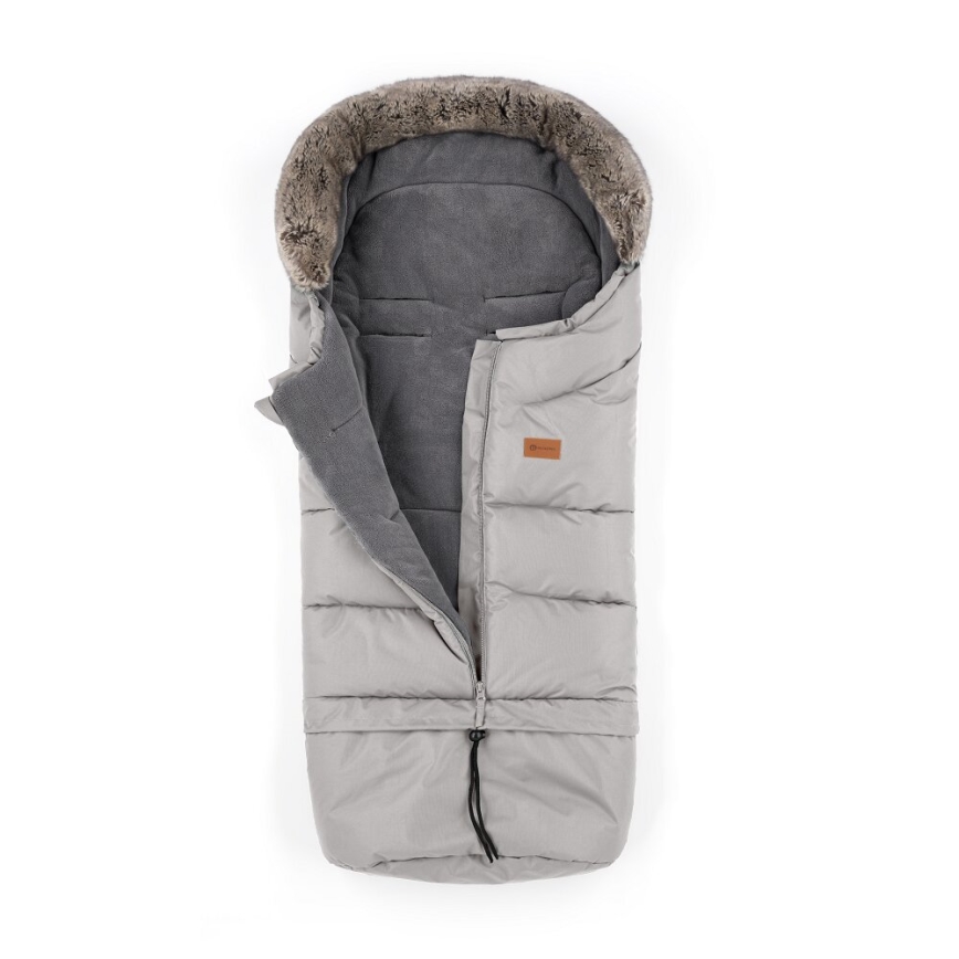 PETITE&MARS-KOMPLEKTAS Kūdikių vokelis 4in1 ARCTIC + stroller ranka muffs FURRY Champagne Shower