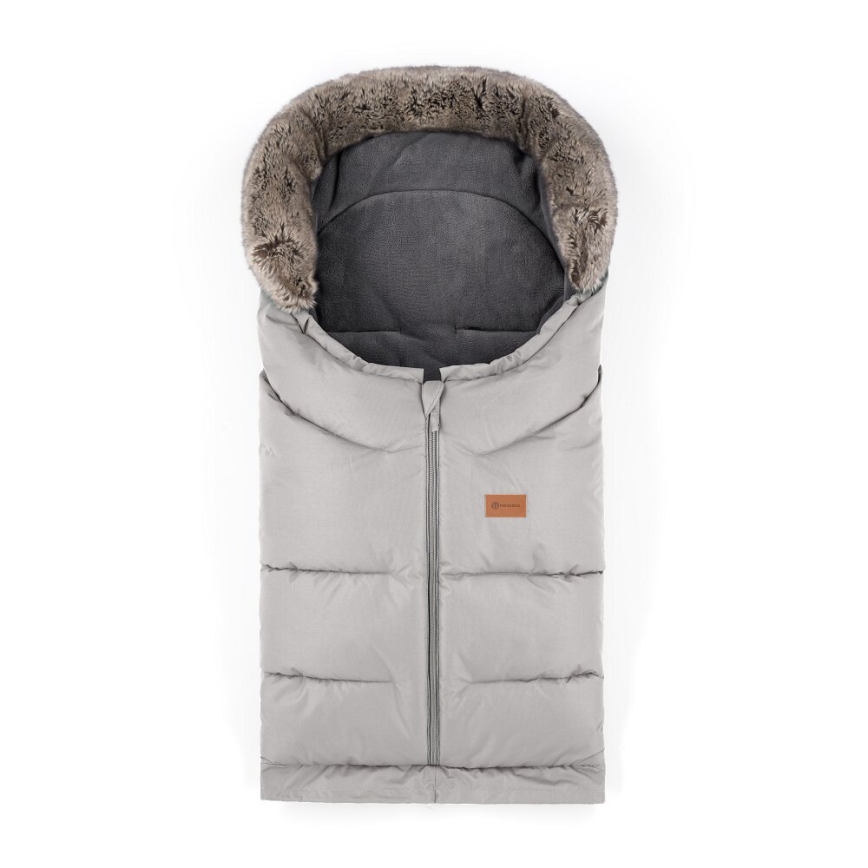 PETITE&MARS-KOMPLEKTAS Kūdikių vokelis 4in1 ARCTIC + stroller ranka muffs FURRY Champagne Shower