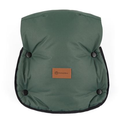 PETITE&MARS - KOMPLEKTAS Kūdikių vokelis 4in1 ARCTIC + stroller ranka muffs FURRY Veritable Khaki