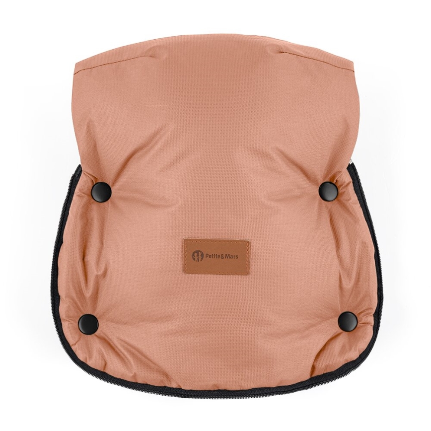 PETITE&MARS - KOMPLEKTAS Kūdikių vokelis 4in1 COMFY + stroller ranka muffs FURRY Pastel Peach