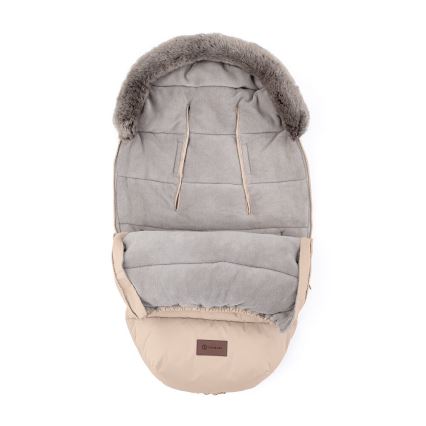 PETITE&MARS - KOMPLEKTAS Kūdikių vokelis 4in1 COMFY + stroller ranka muffs FURRY rožė Petal