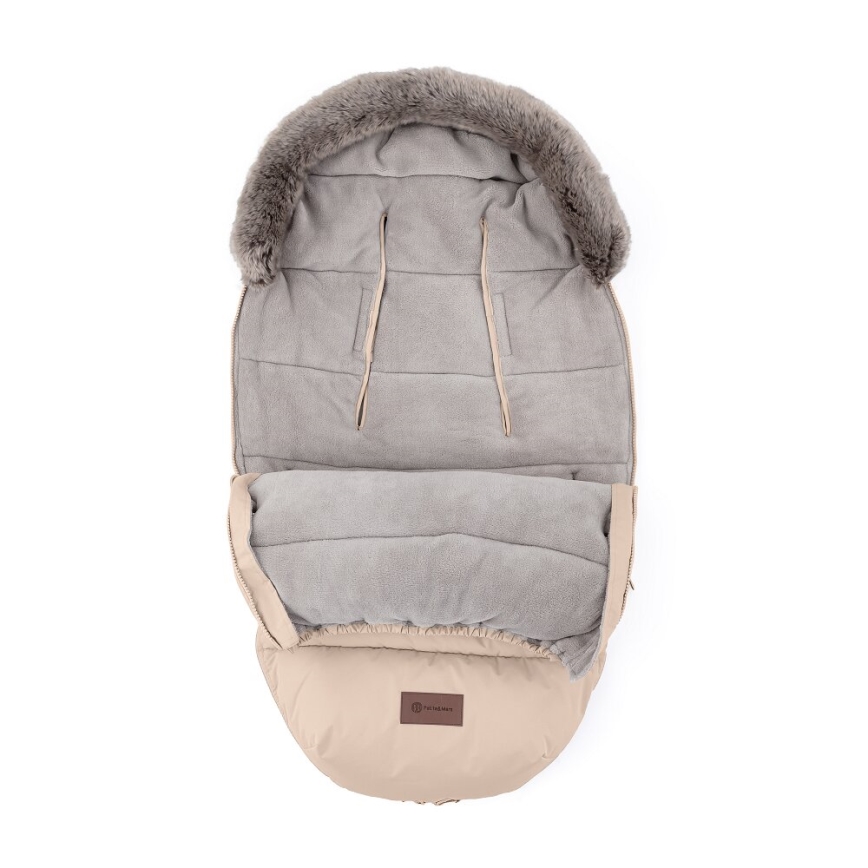 PETITE&MARS - KOMPLEKTAS Kūdikių vokelis 4in1 COMFY + stroller ranka muffs FURRY rožė Petal