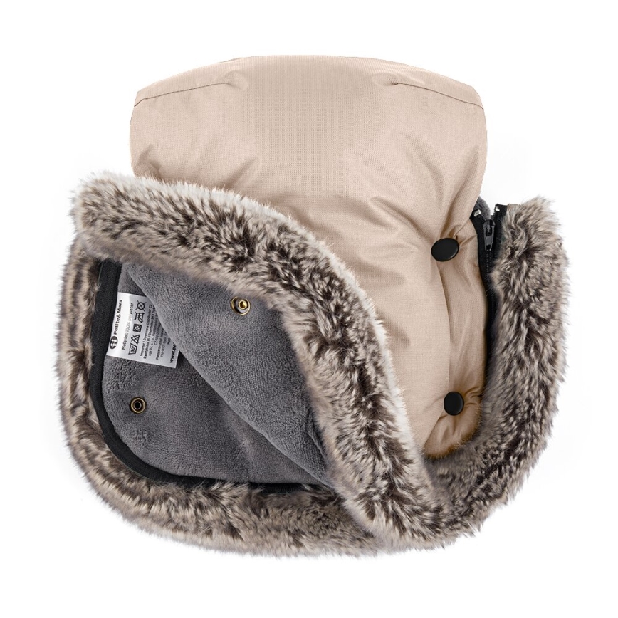 PETITE&MARS - KOMPLEKTAS Kūdikių vokelis 4in1 COMFY + stroller ranka muffs FURRY rožė Petal