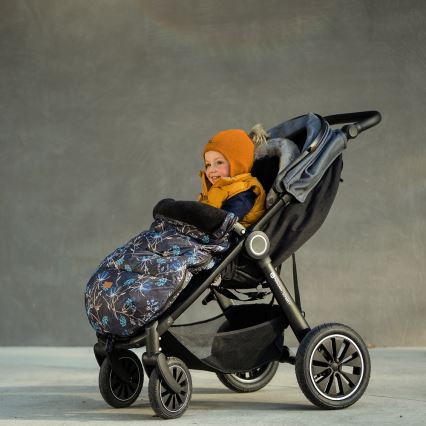 PETITE&MARS - RINKINYS Vaikiškas miegmaišis 4in1 COMFY Stylish Beauty + rankovės vežimėliui FURRY Forever Black
