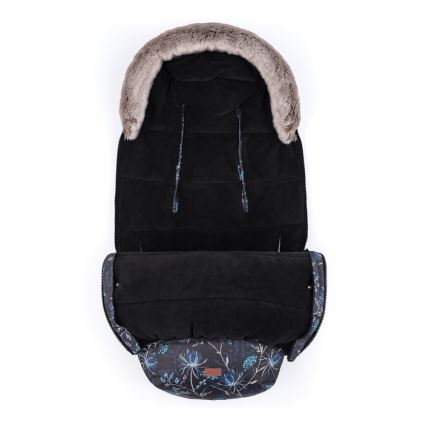 PETITE&MARS - RINKINYS Vaikiškas miegmaišis 4in1 COMFY Stylish Beauty + rankovės vežimėliui FURRY Forever Black