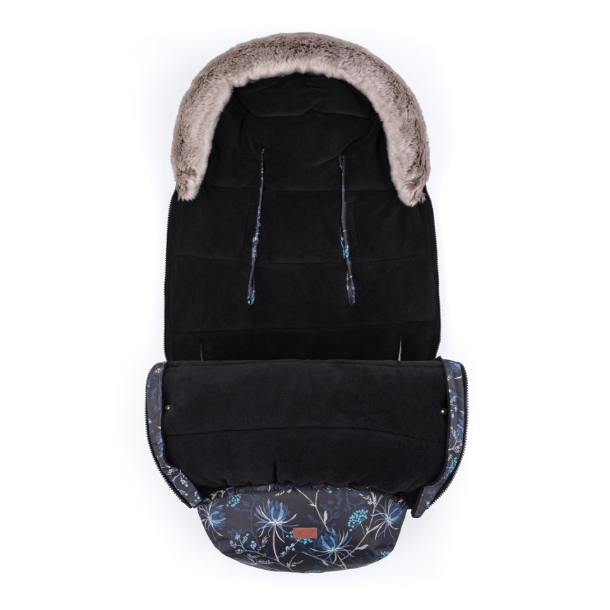 PETITE&MARS - RINKINYS Vaikiškas miegmaišis 4in1 COMFY Stylish Beauty + rankovės vežimėliui FURRY Forever Black