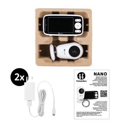 PETITE&MARS - Kūdikio monitorius NANO 4.0 3,7V 1760 mAh
