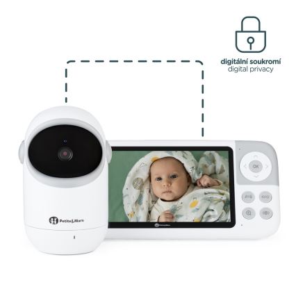 PETITE&MARS - Kūdikių stebėjimo įrenginys su monitoriumi EVE 5.0 3,8V 3050 mAh