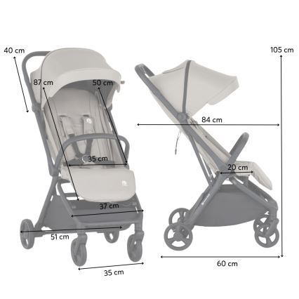 PETITE&MARS - Sportinis vežimėlis FLIP Platinum Grey