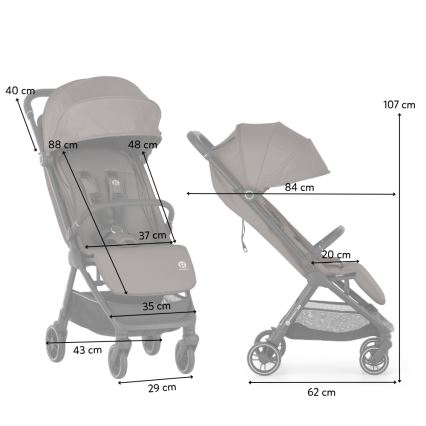 PETITE&MARS - Sportinis vežimėlis ZIP Creamy Cocoa