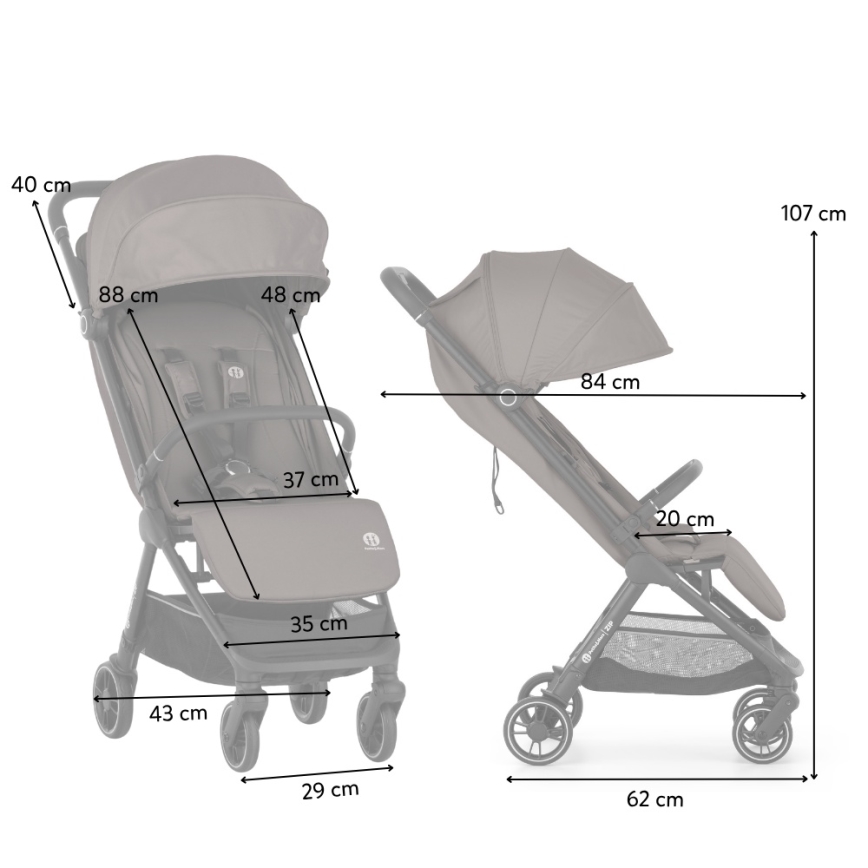 PETITE&MARS - Sportinis vežimėlis ZIP Creamy Cocoa