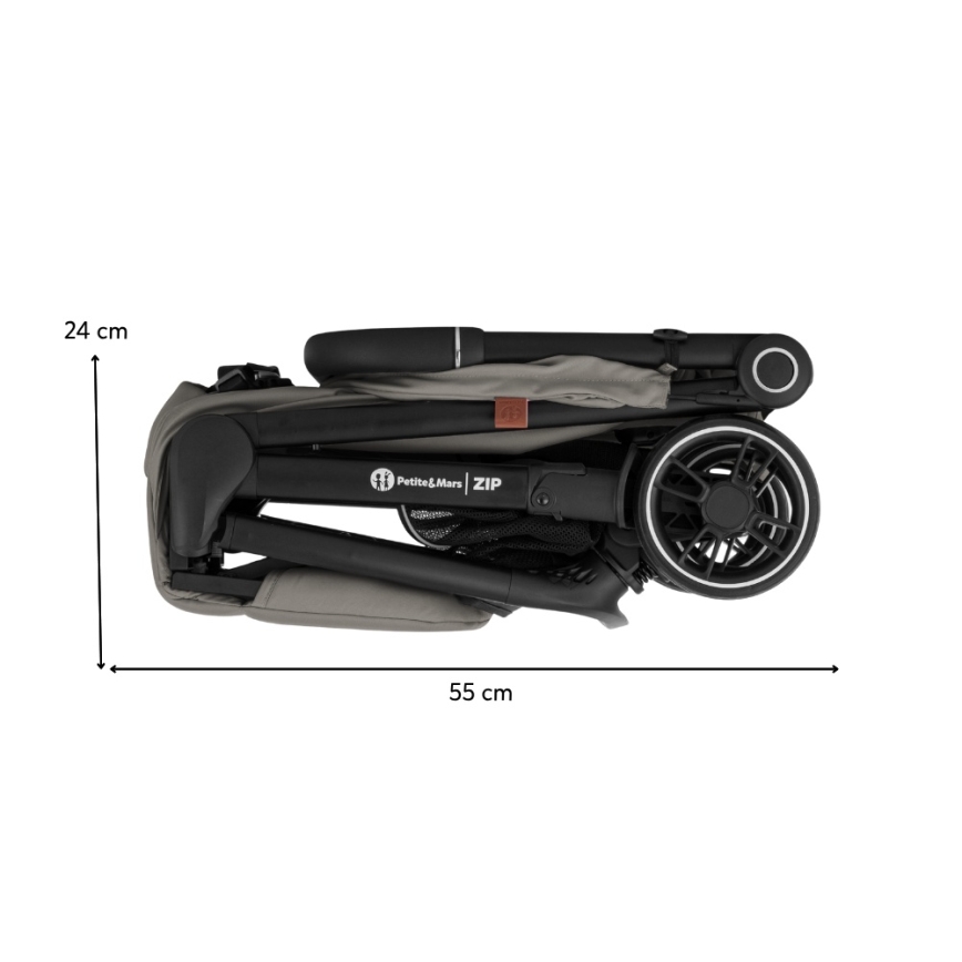 PETITE&MARS - Sportinis vežimėlis ZIP Velvet Grey