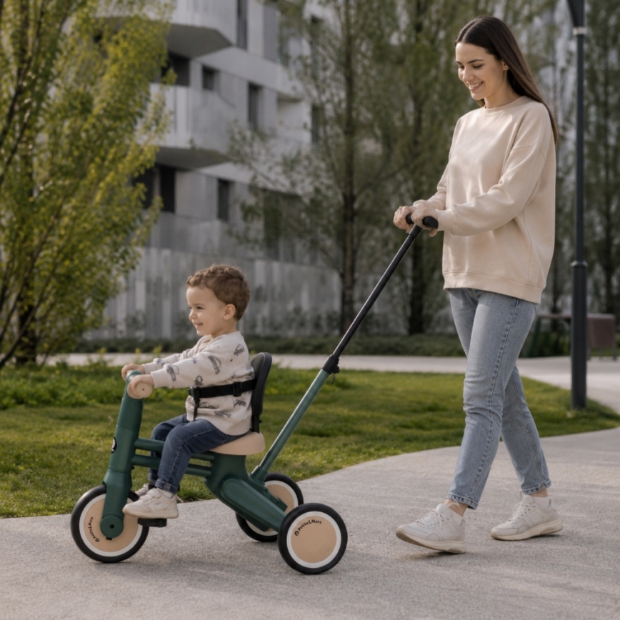 PETITE&MARS - Vaikiška triratė 4 viename DRIFT Misty Green