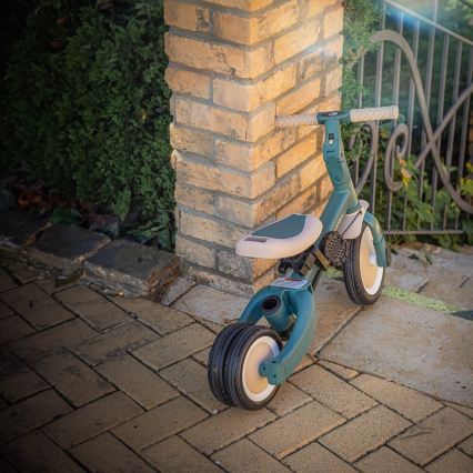 PETITE&MARS - Vaikiškas 5 viename triratis TURBO PLUS Misty Green