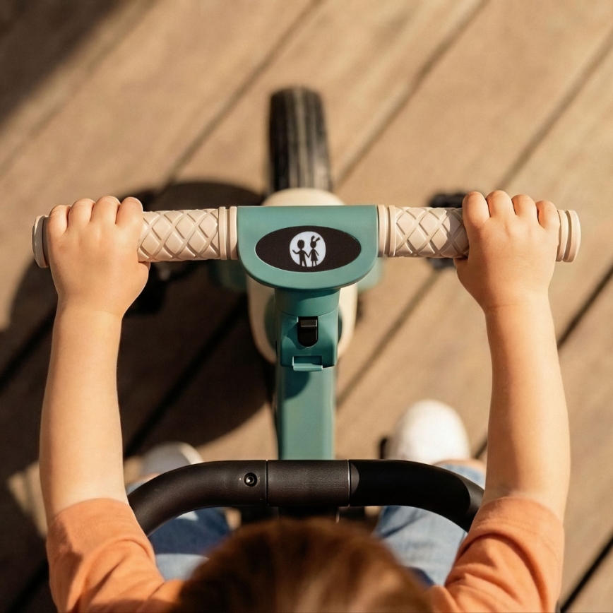 PETITE&MARS - Vaikiškas 5 viename triratis TURBO PLUS Misty Green