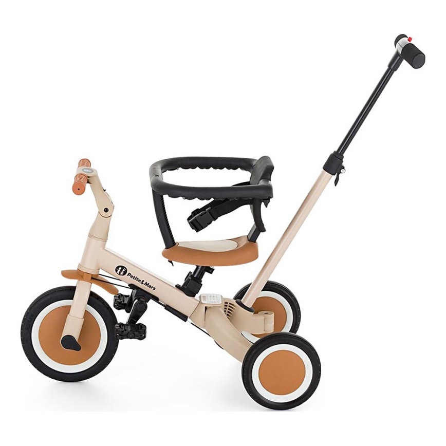PETITE&MARS - Vaikiškas triratis 5in1 TURBO Desert Sand