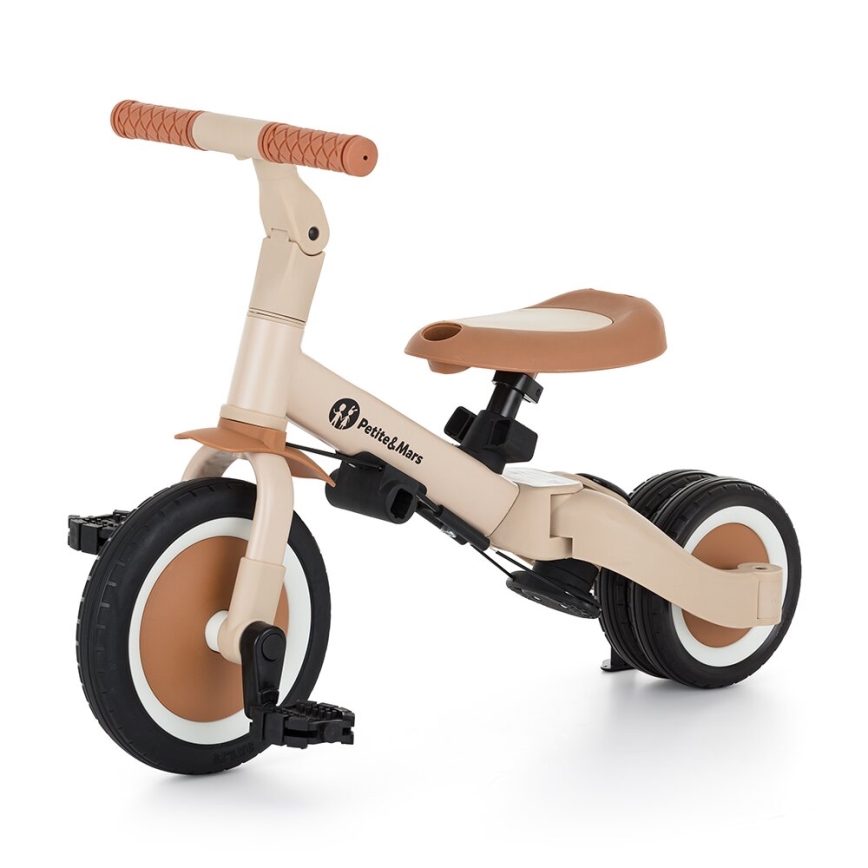 PETITE&MARS - Vaikiškas triratis 5in1 TURBO Desert Sand