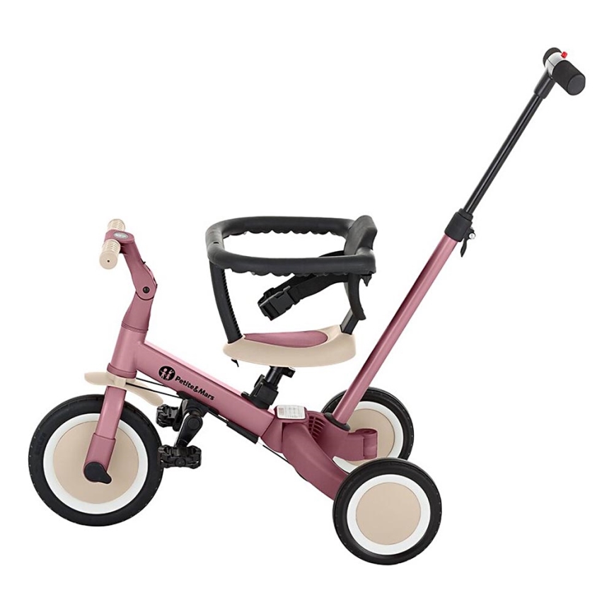 PETITE&MARS - Vaikiškas triratis 5in1 TURBO Dusty rožė