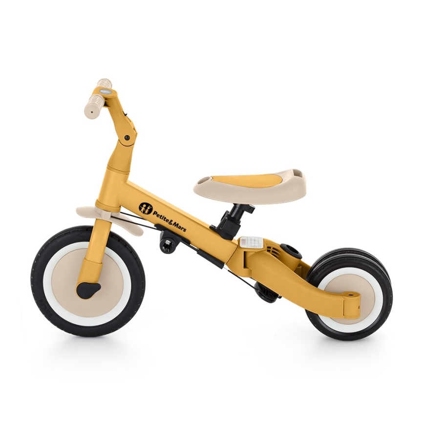 PETITE&MARS - Vaikiškas triratis 5in1 TURBO Intense Ochre