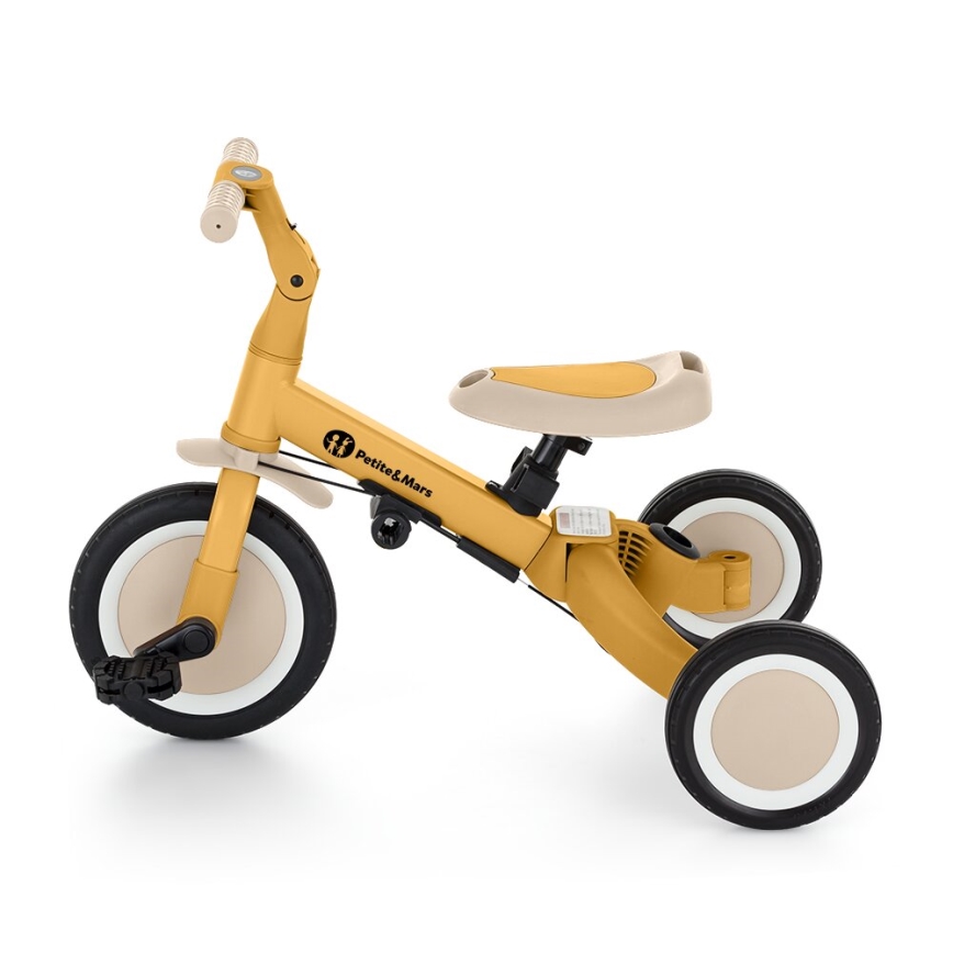 PETITE&MARS - Vaikiškas triratis 5in1 TURBO Intense Ochre
