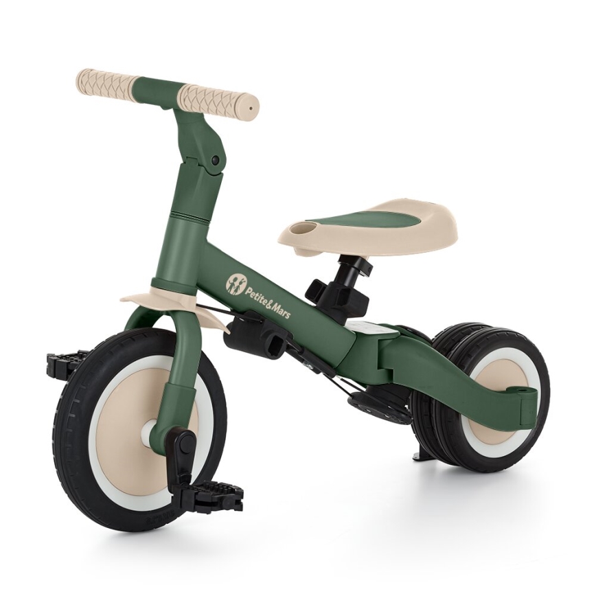 PETITE&MARS - Vaikiškas triratis 5in1 TURBO Misty Green