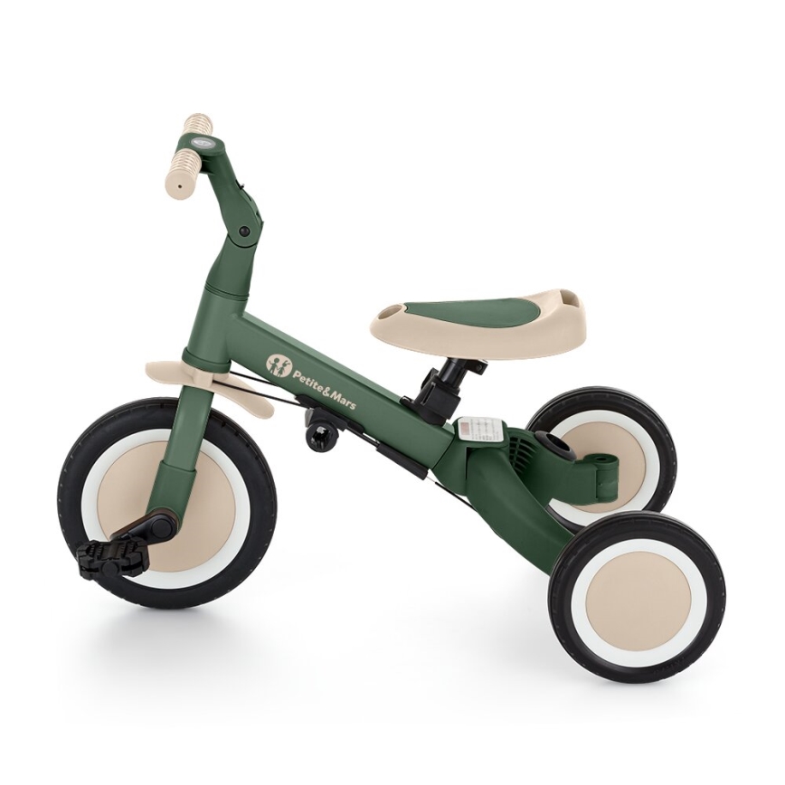 PETITE&MARS - Vaikiškas triratis 5in1 TURBO Misty Green