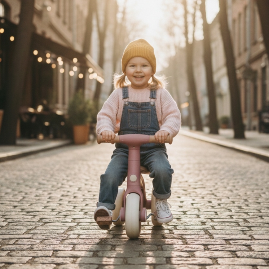 PETITE&MARS - Vaikiškas triratukas 3 viename BINGO Dulkėta rožinė