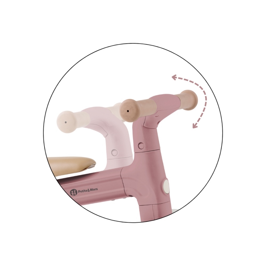 PETITE&MARS - Vaikiškas triratukas 3 viename BINGO Dulkėta rožinė