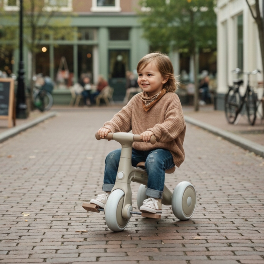 PETITE&MARS - Vaikiškas triratukas 3 viename BINGO Ivory White